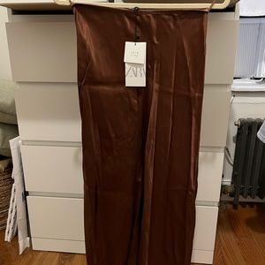 Zara Satin Maxi Skirt